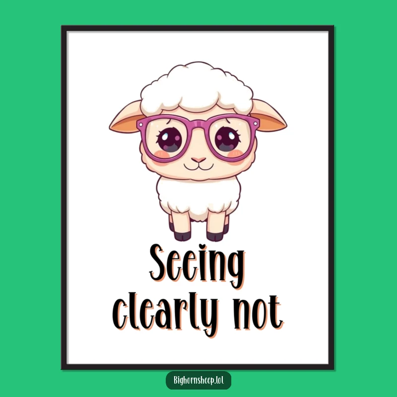 Funny Free Printable Wall Art: Confused Sheep Glasses - Quirky Downloadable Decor