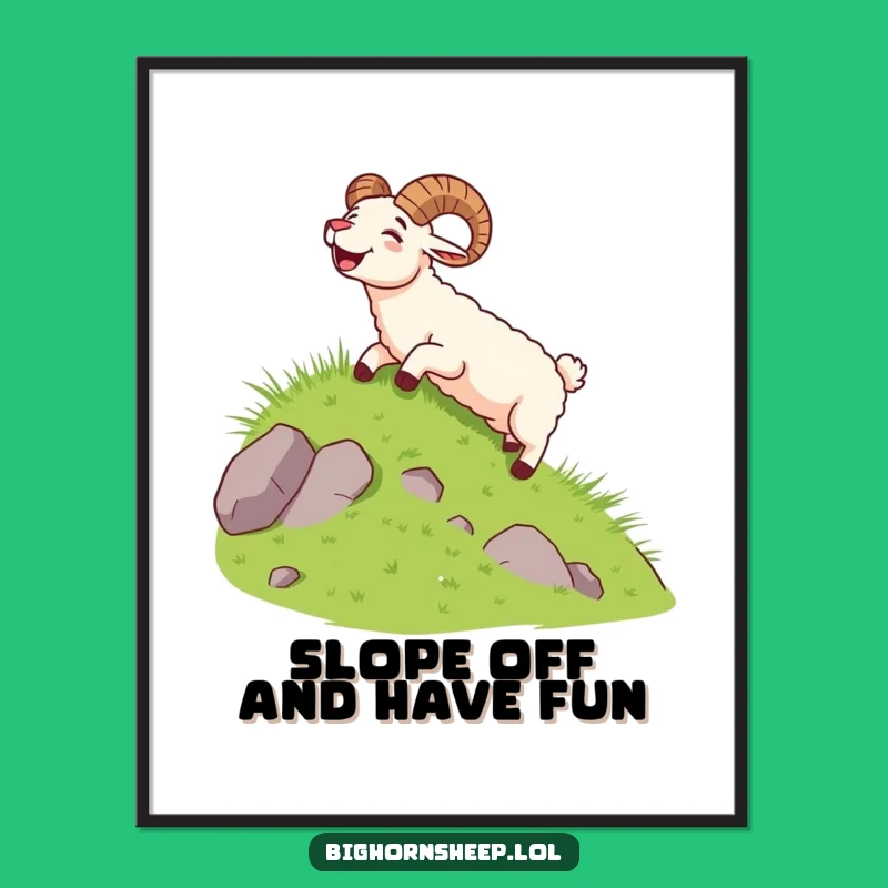 Dynamic Free Printable Bighorn Sheep Sliding Art - Hilarious Downloadable Decor