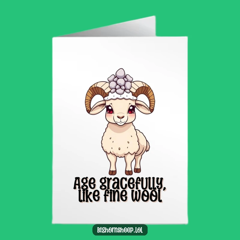 Free Printable Birthday Card: Pebble Crown Bighorn Sheep Funny Downloadable Gift