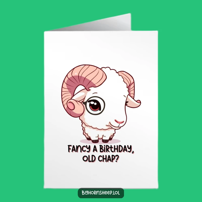 Dapper Free Printable Bighorn Sheep Birthday Card - Elegant Humorous Downloadable