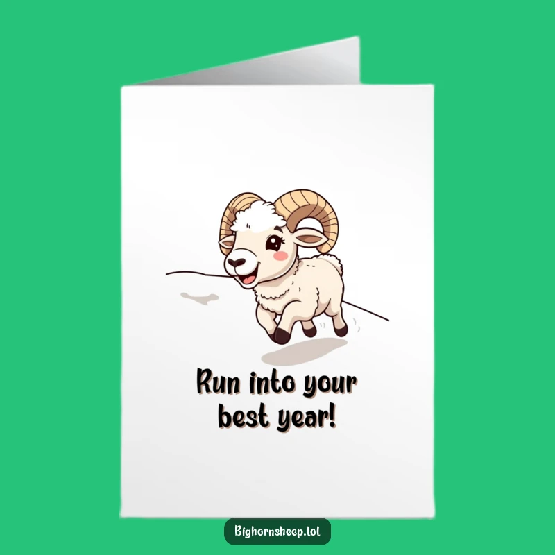 Free Printable Birthday Card: Joyful Bighorn Sheep, Exuberant Downloadable Gift