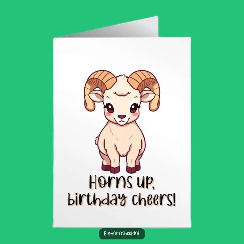 Free Printable Majestic Bighorn Sheep Birthday Card - Regal Horns Downloadable for a Grand Celebration.