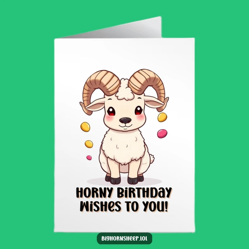 Funny Free Printable Bighorn Sheep Juggling Birthday Card - DIY Downloadable Gift