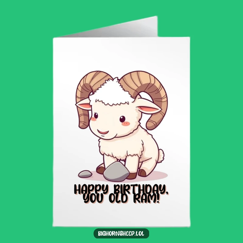 Free Printable Birthday Card: Funny Sheep Horns Play Downloadable