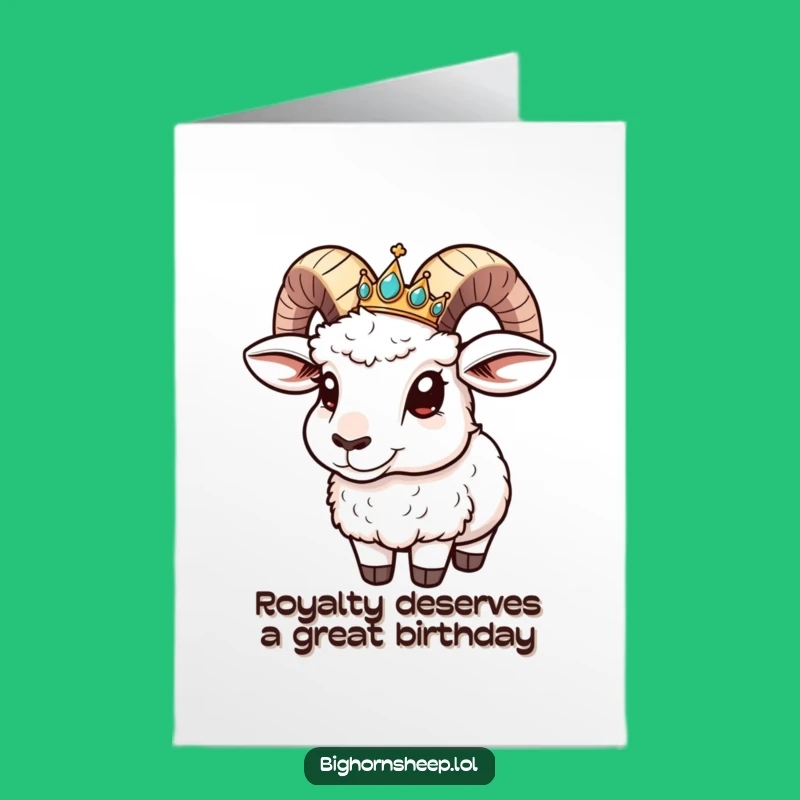 Funny Free Printable Birthday Card: Bighorn Sheep Crown Slide - Hilarious Downloadable Gift