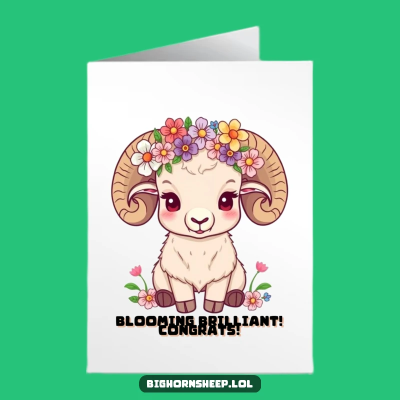 Blissful Free Printable Bighorn Sheep Congrats Card - Nature Downloadable Art
