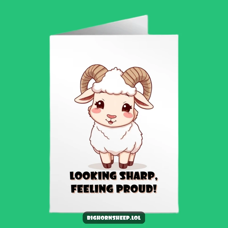 Free Printable Congrats Card: Winking Sheep Adjusts Fleece - Funny Downloadable Gift