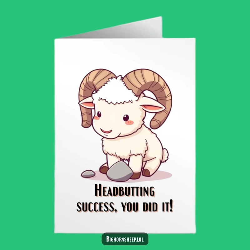 Free Printable Congrats Card: Funny Sheep Horns Game Downloadable