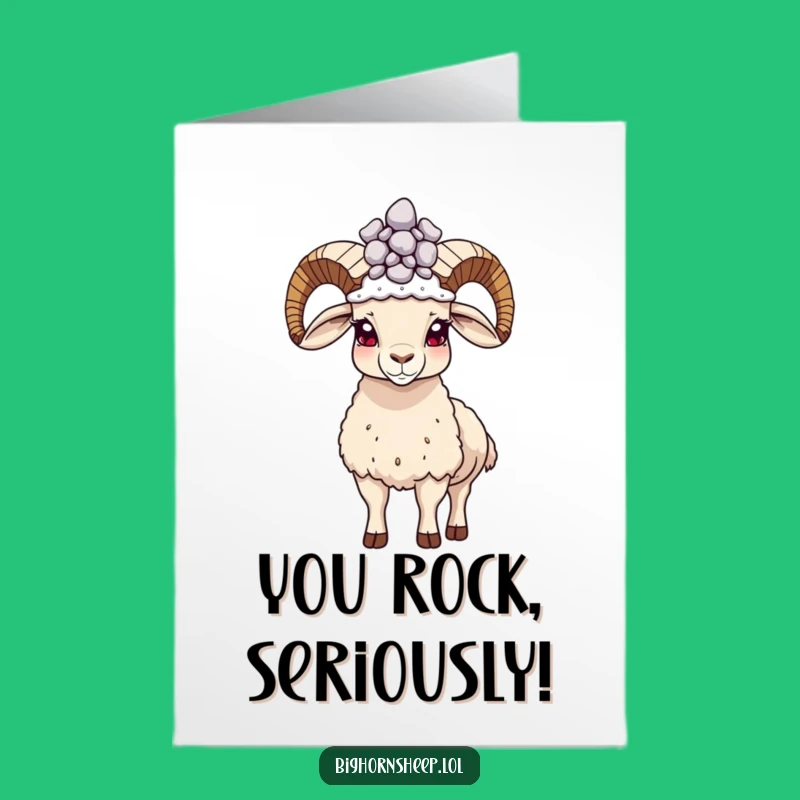 Free Printable Congrats Card: Pebble Crown Bighorn Sheep Funny Downloadable Gift