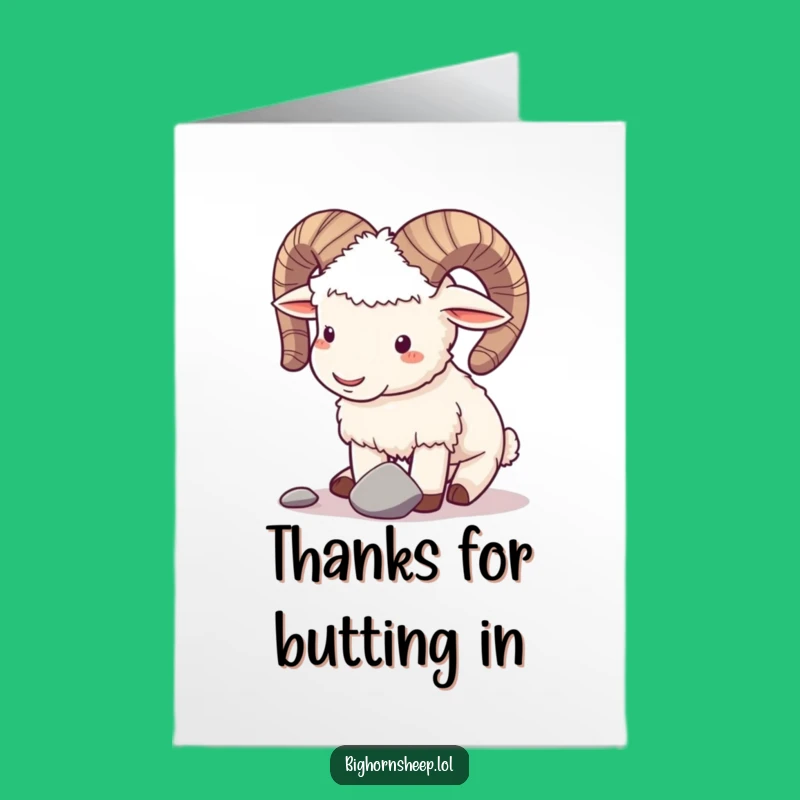 Free Printable Thank You Card: Funny Sheep Horns Play Downloadable