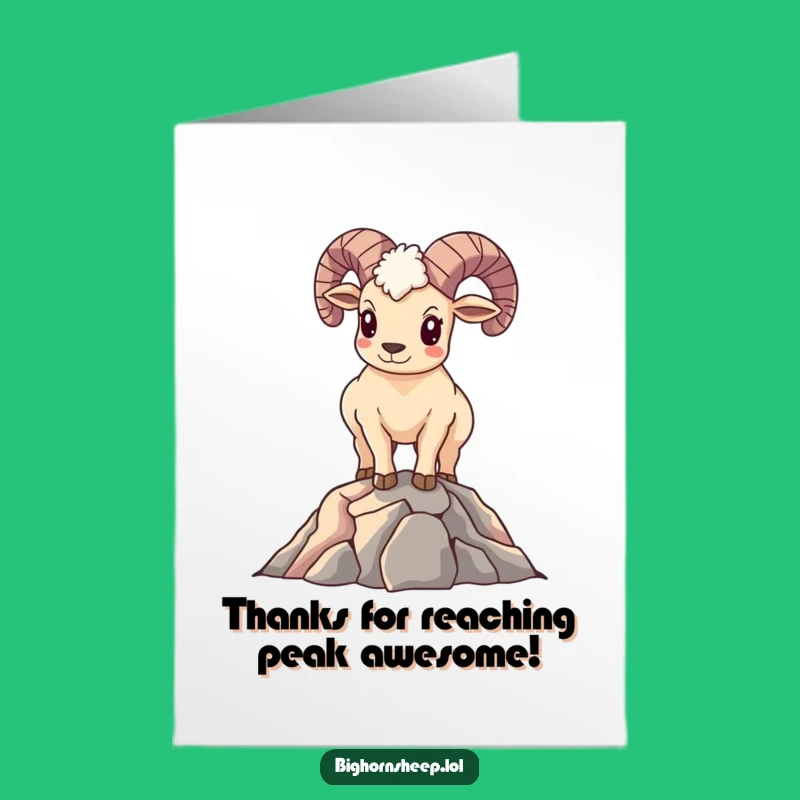 Free Printable Thank You Card: Proud Bighorn Sheep - Humorous Downloadable Gift
