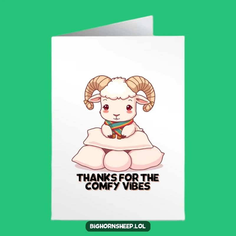 Free Printable Thank You Card: Sheep Pillow Dive - Humorous Downloadable