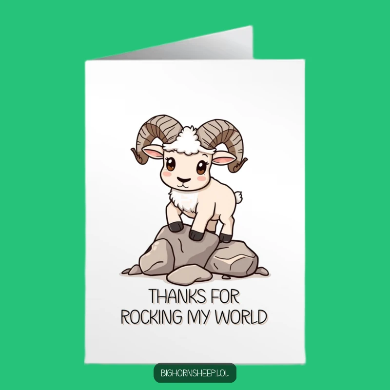 Free Printable Thank You Card: Sheep Rock Balance - Humorous Downloadable