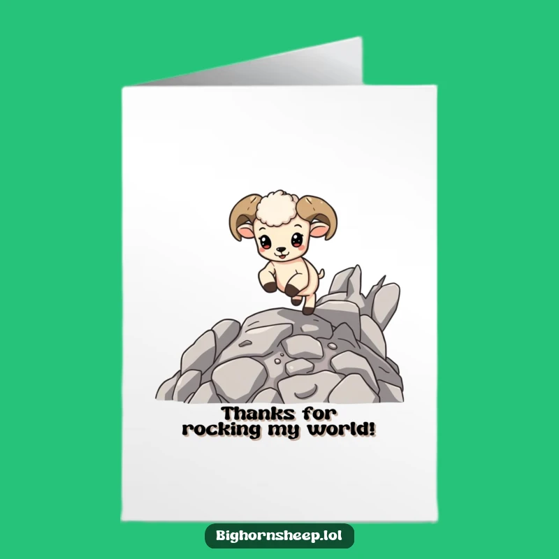 Free Printable Thank You Card: Bouncing Bighorn Sheep Cub - Cute Downloadable Gift
