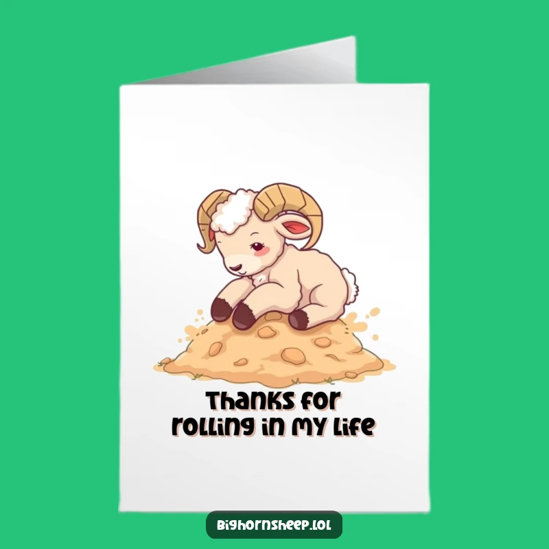 Free Printable Thank You Card: Amusing Bighorn Sheep Cub Dusty Gratitude