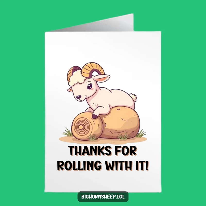 Free Printable Thank You Card: Sheep Nudges Tumbleweed - Humorous Downloadable Gift