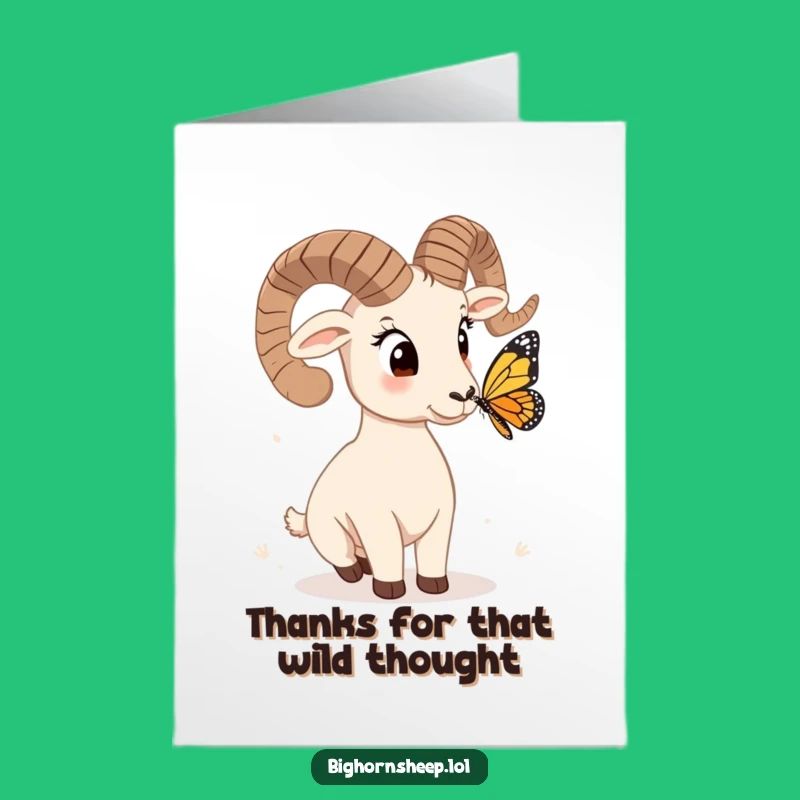 Free Printable Thank You Card: Bighorn Sheep's Butterfly Wonder Gift