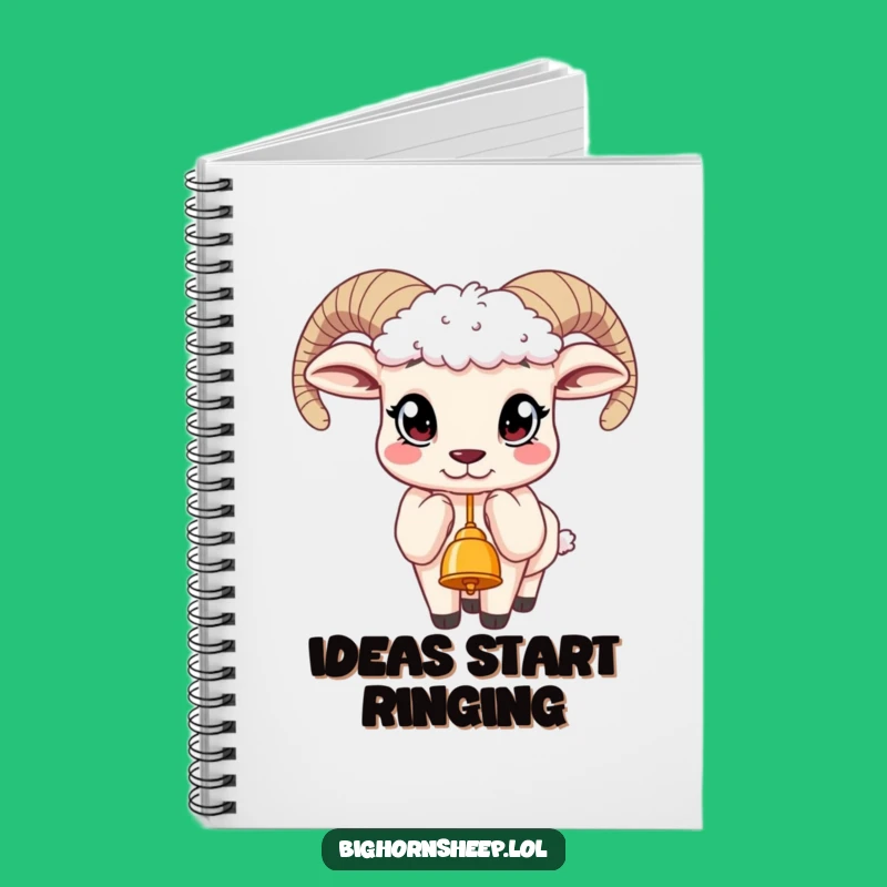 Funny Bighorn Sheep Bell Notebook - Curious Eyes Journal
