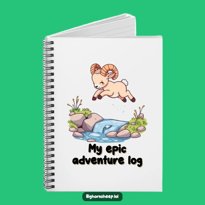 Funny Bighorn Sheep Cub Leaping Notebook, Hilarious Gift for Creative Jotting