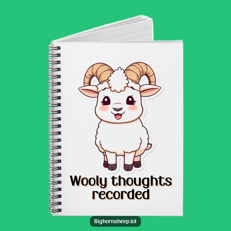 Funny Bighorn Sheep Notebook - Giggling Sheep Journal with Wooly Ear Muffs
