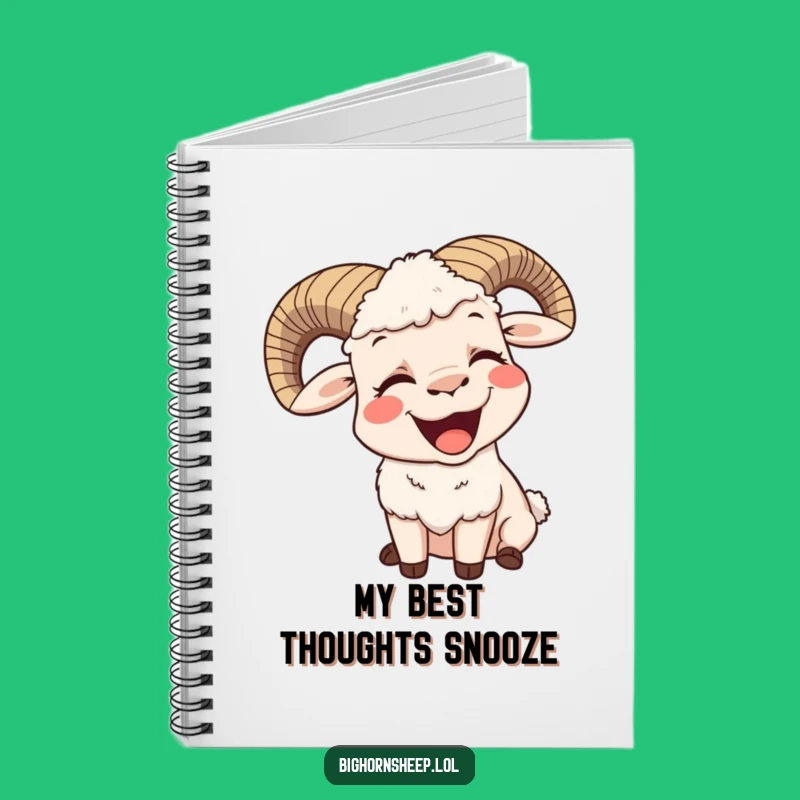 Funny Contented Bighorn Sheep Yawn Notebook - Relaxed Humor Journal Gift