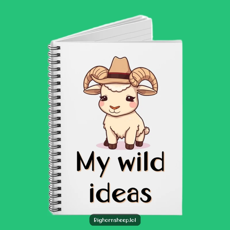 Funny Cowboy Bighorn Sheep Notebook - Winking Rancher Journal Gift