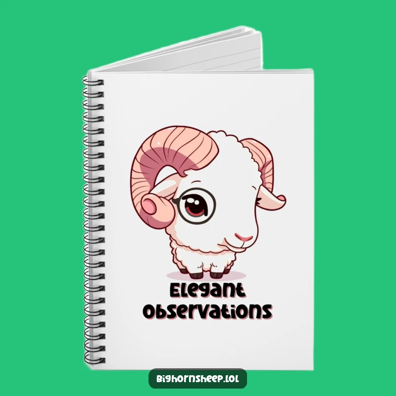 Funny Dapper Sheep Monocle Notebook, Elegant Notes, Ideal Funny Gift
