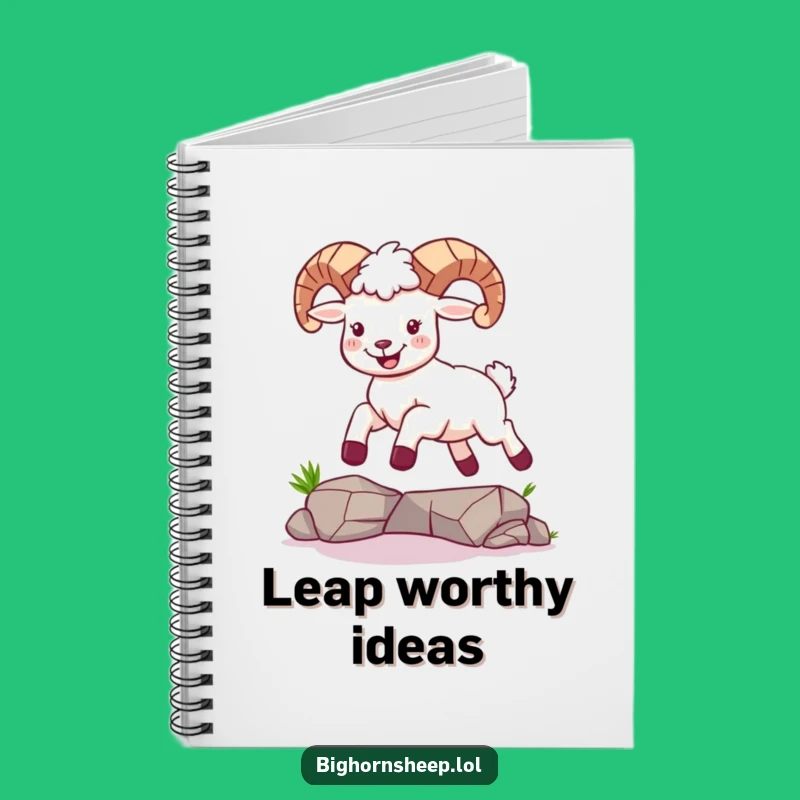 Funny Joyful Bighorn Sheep Notebook - Leaping Over Gaps Journal
