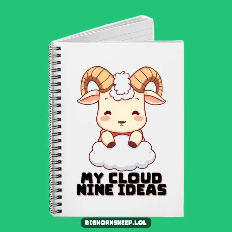 Funny Bighorn Sheep Cloud Headbutt Notebook - Jot Down Laughs & Ideas Hilariously