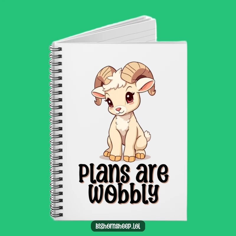Funny Wobbly Bighorn Sheep Cub Notebook - Document Your Efforts!