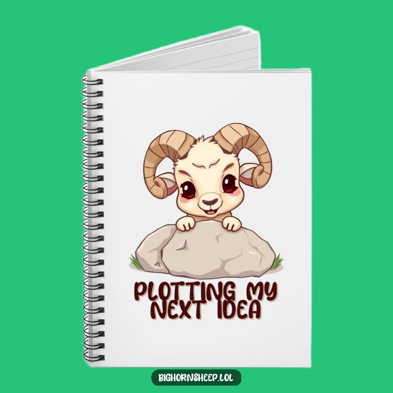 Funny Bighorn Sheep Mischief Notebook - Peek-a-Boo Boulder Journal Gift