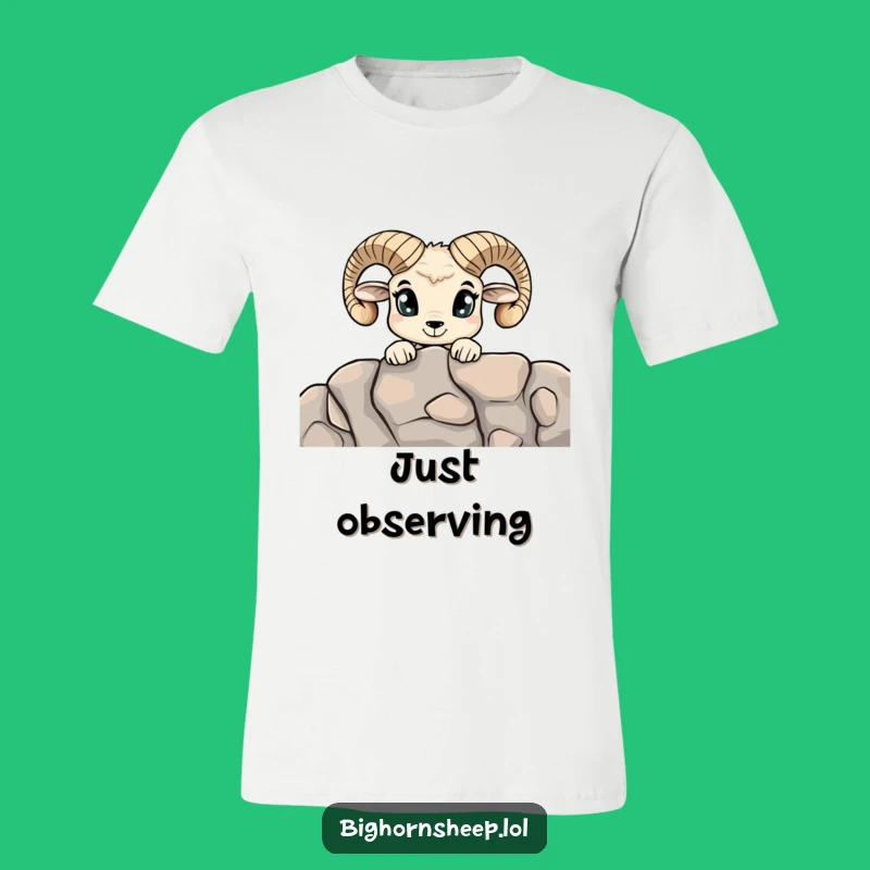 Funny Curious Bighorn Sheep Tee - Wide-Eyed Explorer T-Shirt Gift