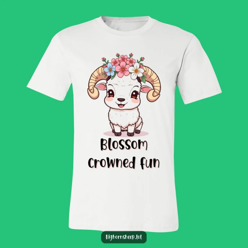 Funny Giggling Sheep T-Shirt: Floral Crowned Fun Tee Gift