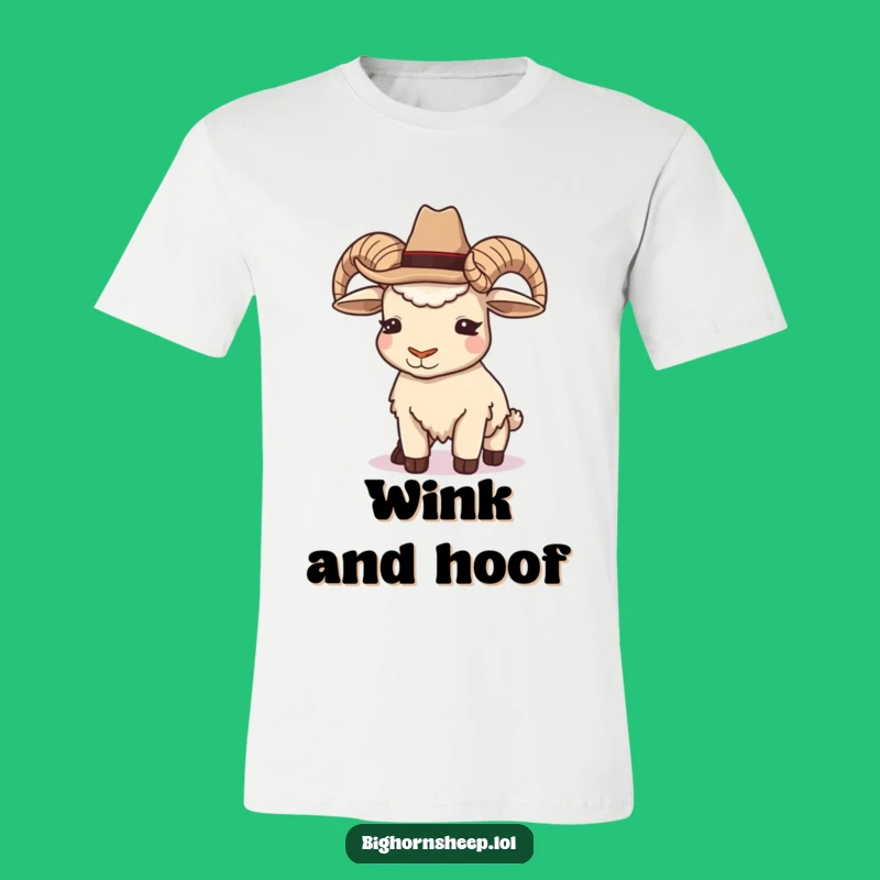 Funny Winking Cowboy Bighorn Sheep Tee - Hilarious Rancher T-Shirt Gift
