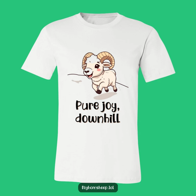 Funny Bighorn Sheep Downhill Tee: Comical Shirt for Energetic People