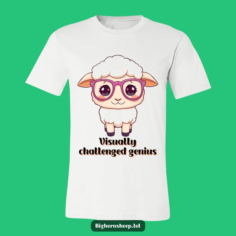 Funny Sheep Sparkly Glasses T-Shirt - Comical Bewildered Animal Tee