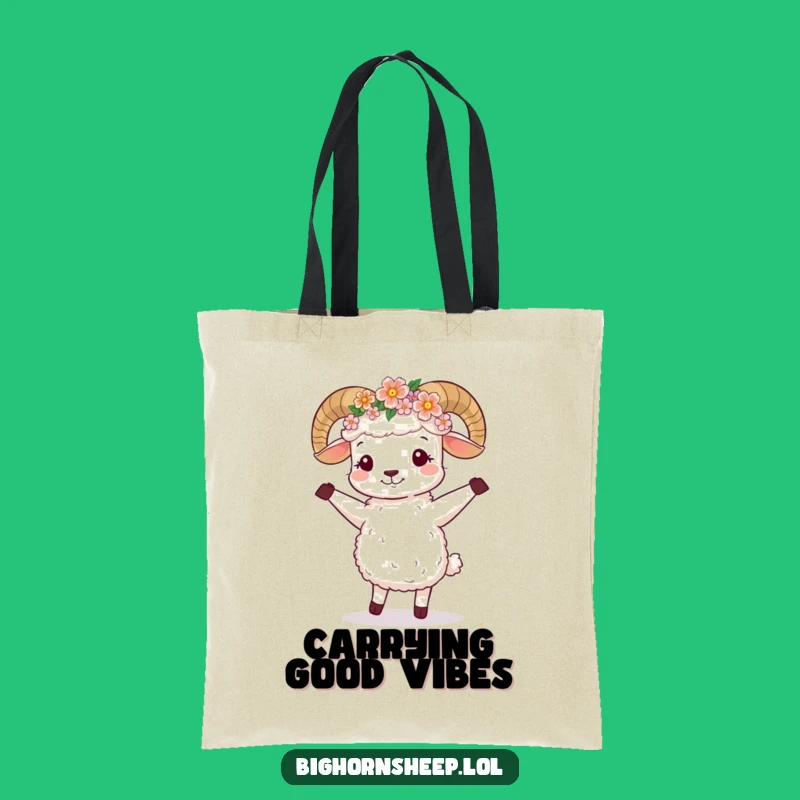Funny Dancing Bighorn Sheep Flower Crown Tote - Chic Happy Accessory
